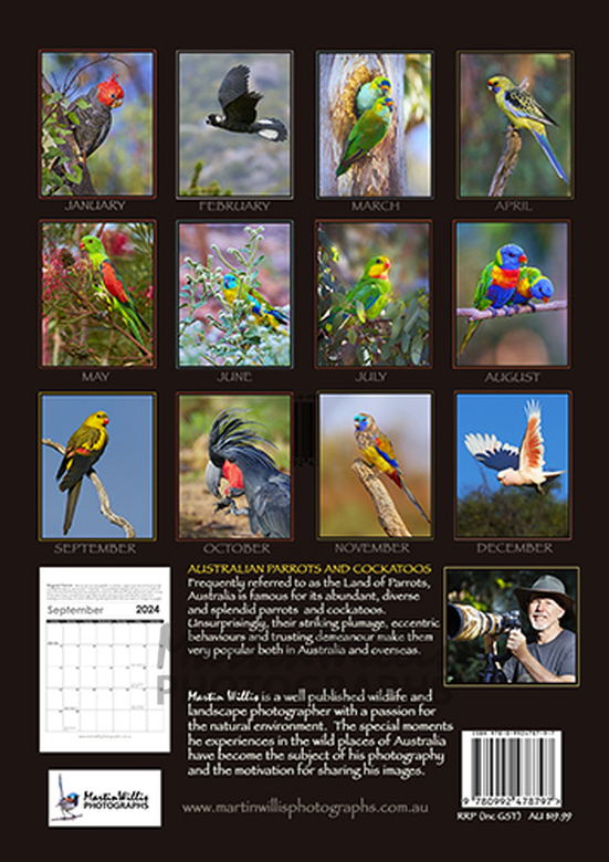 Buy Australian Birds & Parrots Calendars Online Martin Willis Photographs
